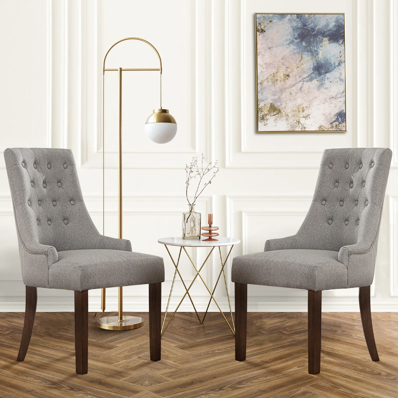 Aalbert Tufted Wing Back Dining Chairs | Wayfair North America