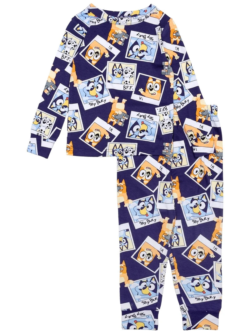 Character Toddler Unisex Long Sleeve Top and Pant Pajama Set, 2-Piece, Sizes 12M-24M | Walmart (US)