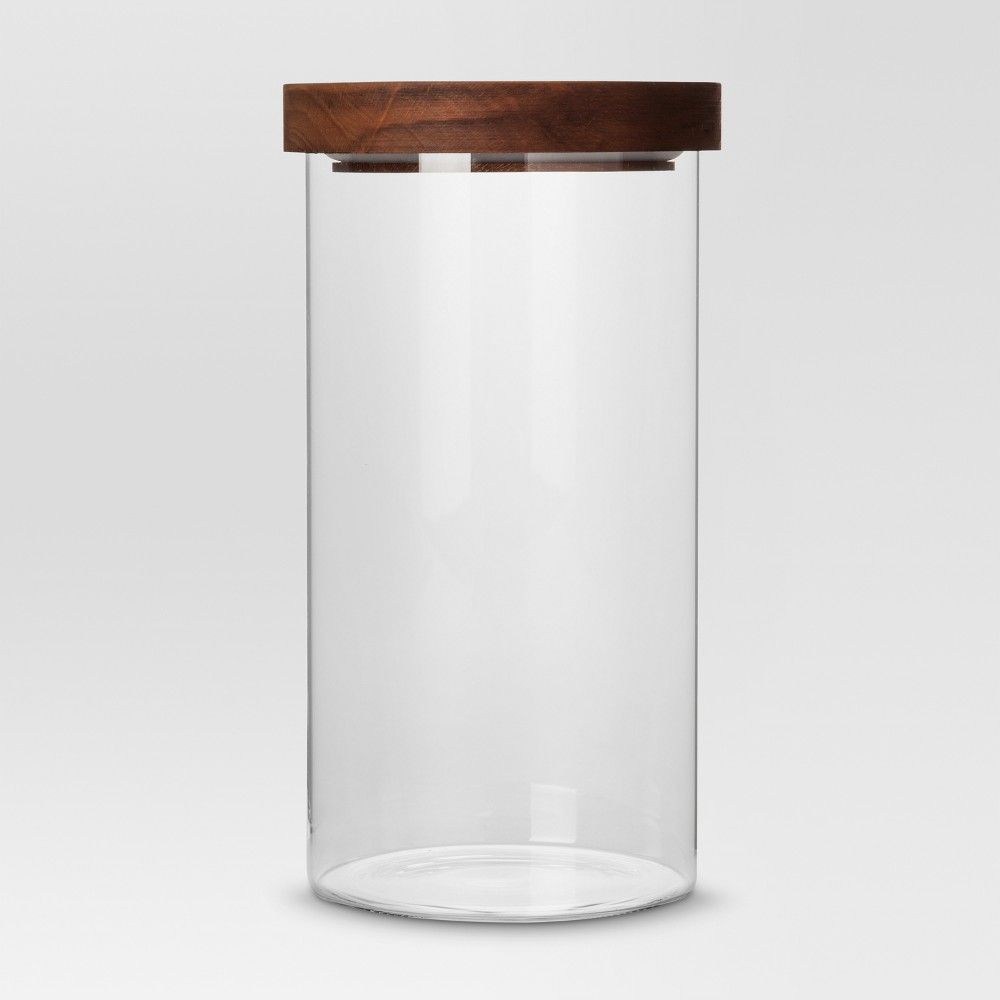 Large Glass Storage Canister with Wood Lid - Threshold | Target