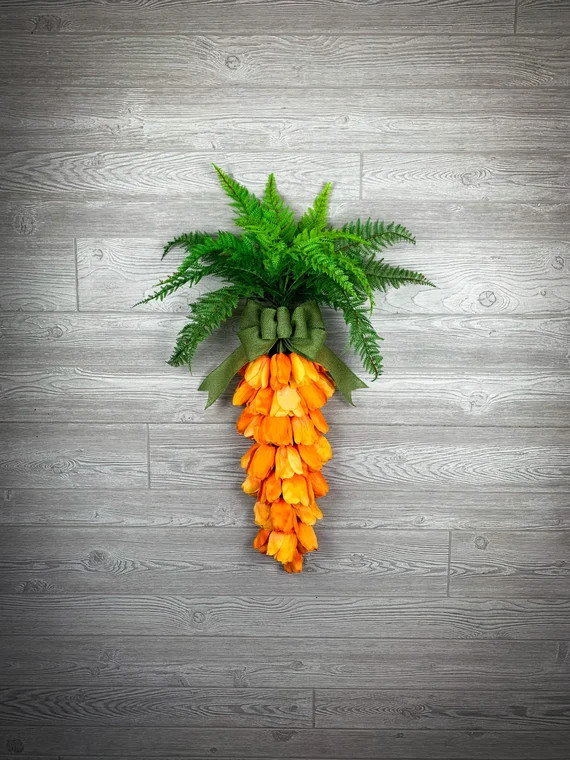 Easter Wreath Tulip Carrot Wreath Tulips swag | Etsy | Etsy (US)