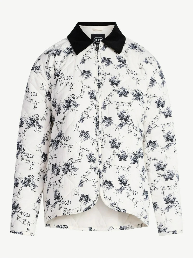 Scoop Women's and Women's Plus Cotton Quilted Chore Jacket, Midweight, Sizes XS-4X | Walmart (US)