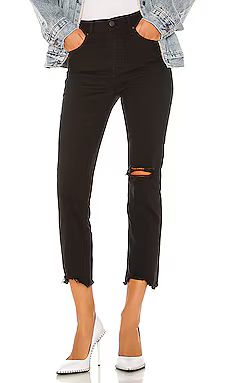 LEVI'S 724 High Rise Straight Crop in Black Pixel from Revolve.com | Revolve Clothing (Global)
