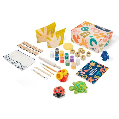 Sculpd - The Original Air Dry Clay Kit for Kids Age 7 8 9 - Includes Air Dry Modeling Clay, 10 Colors Paint Set, Paintbrushes, Sculpting Tools, Guide and More - Air Dry Clay for Kids Pottery | Amazon (US)