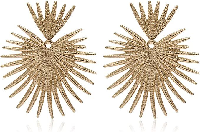 Bmadge Heart Dangle Earrings Studs Gold Star Statement Earrings Flower Geometric Exaggerated Earr... | Amazon (US)
