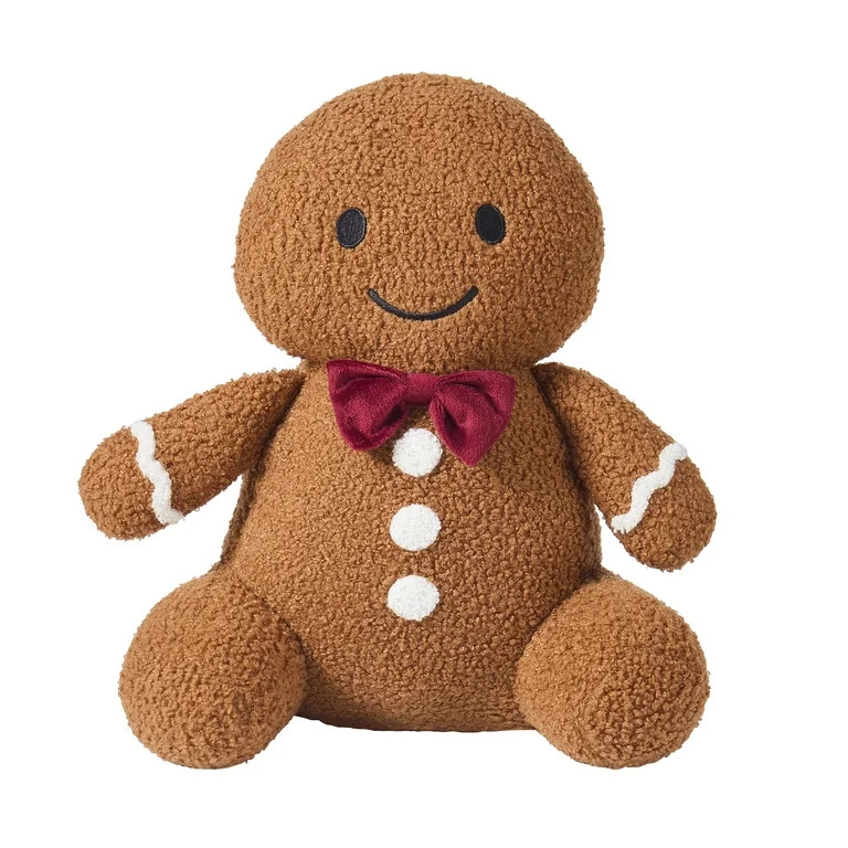 My Texas House Gingerbread Man Decorative Christmas Pillow, Brown and White, 14" x 8.5" | Walmart (US)