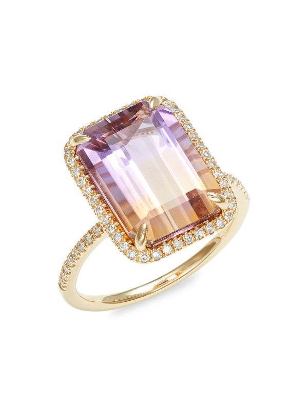 14K Yellow Gold, Ametrine & Diamond Cocktail Ring | Saks Fifth Avenue OFF 5TH