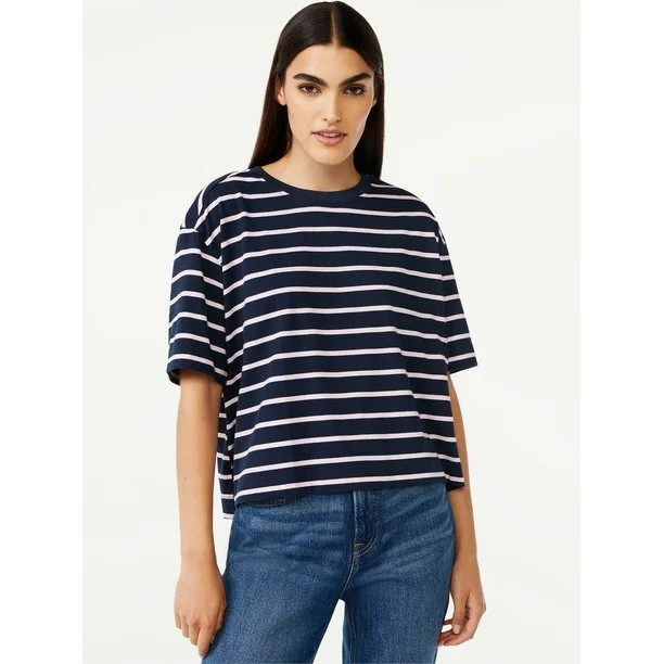 Free Assembly's Short Sleeve Square T-shirt - Walmart.com | Walmart (US)