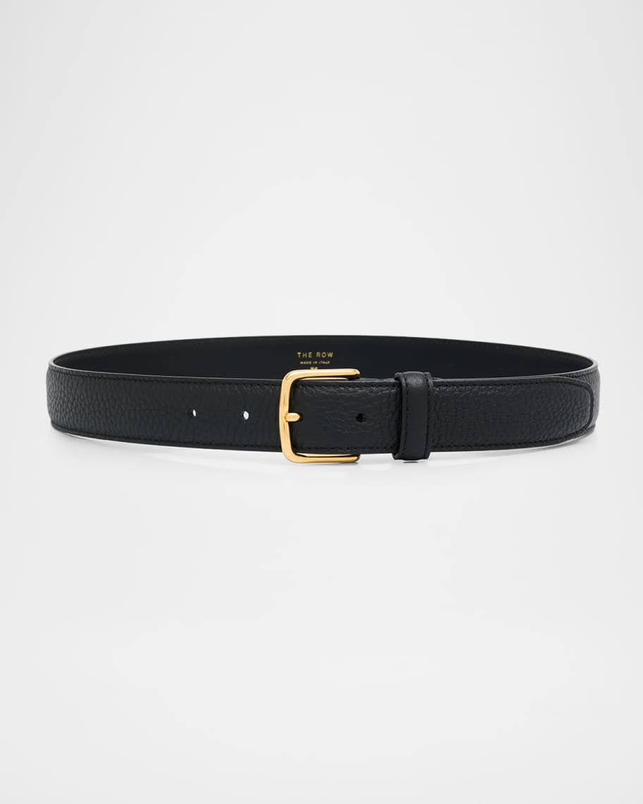 THE ROW Classic Pebbled Leather Belt | Neiman Marcus
