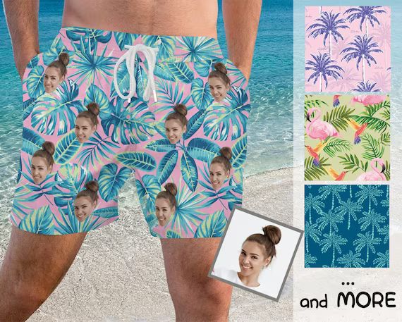 Custom Face Swimwear, Personalized Men Bathing Suit, Face on Surf Trunk, Swim Trunk with Face, Cu... | Etsy (US)