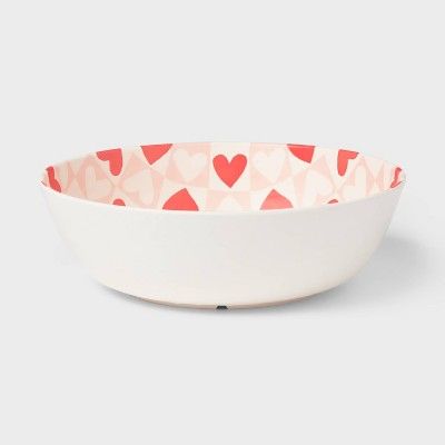4.2qt Valentine's Day Melamine Checkerboard Heart Salad Bowl - Threshold™ | Target