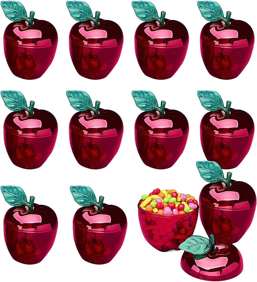 Fun Express Set of 12 Apple Containers for Treats, 3.75 x 4.75 x 1 inches, BPA Free Plastic, Teac... | Amazon (US)