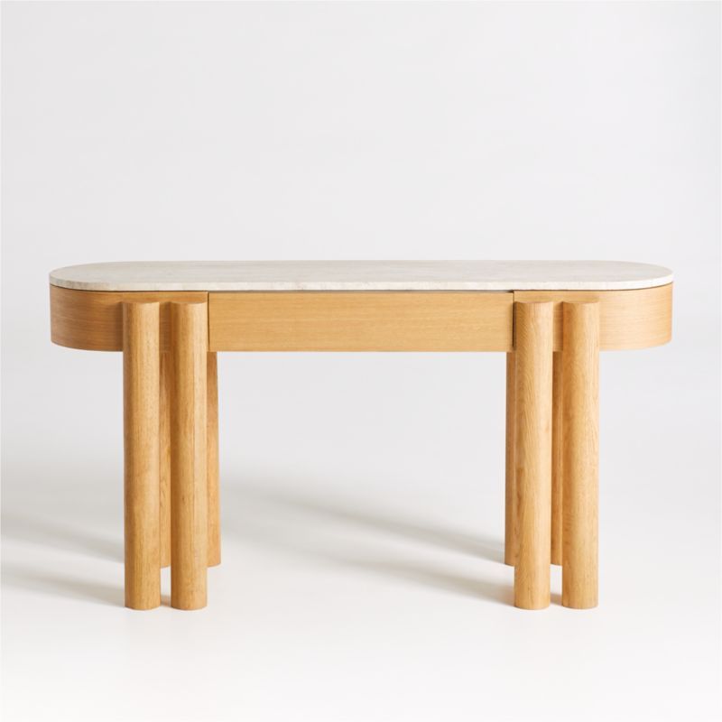 Oasis Oval Wood Console Table + Reviews | Crate & Barrel | Crate & Barrel