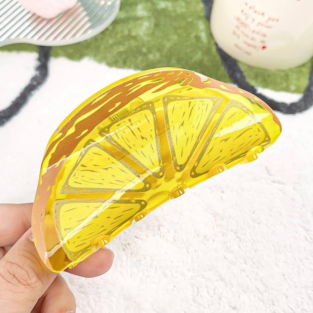Fruit Print Hair Claws Non Slip 3.8" Medium Hair Claws Clips Cute Vivid Color Women Girls Hair Ac... | Amazon (US)
