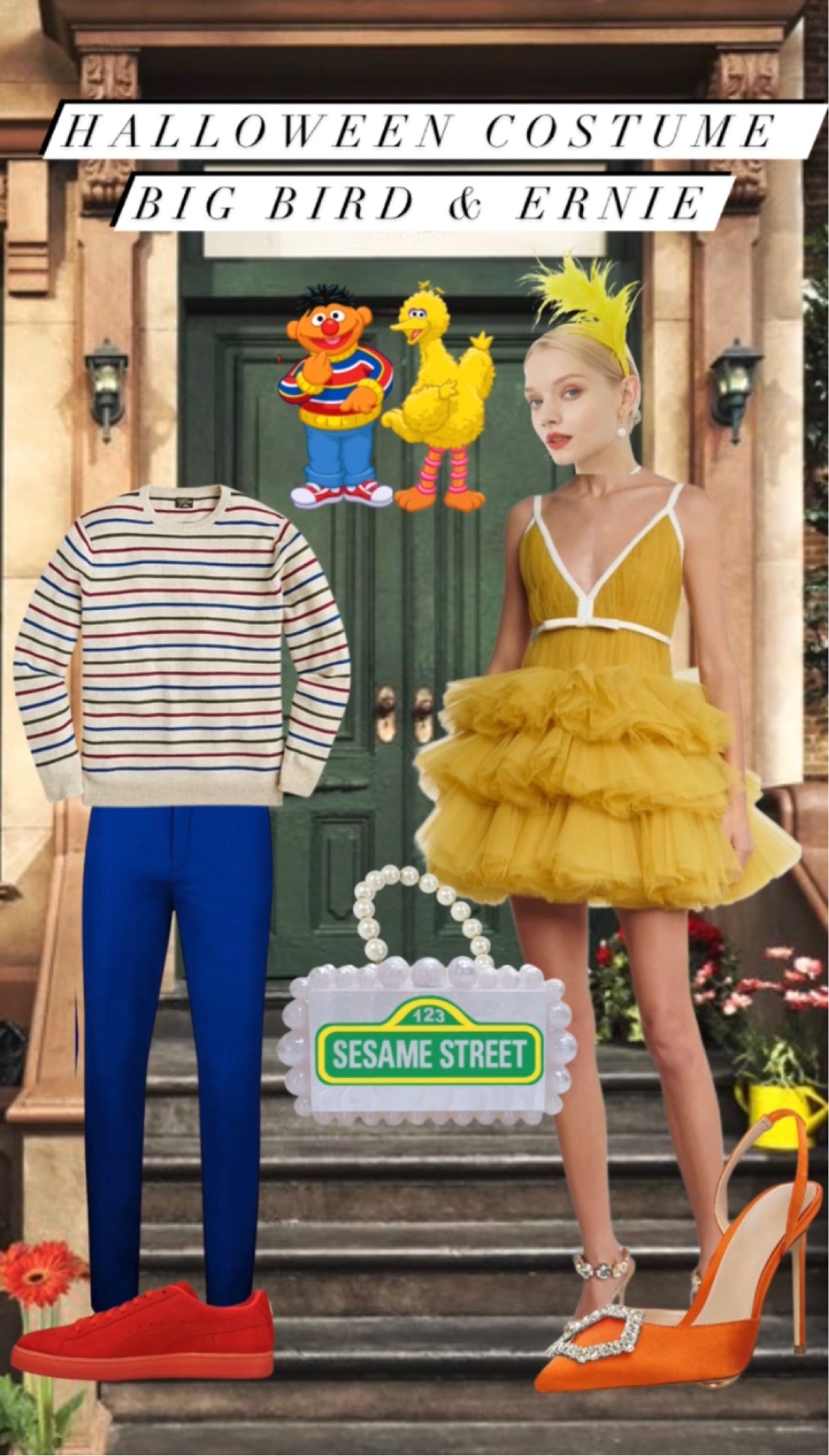 Big bird costume // Halloween costume // couples costume // Sesame Street costume // couples costumes // yellow dress 

#LTKunder100 #LTKSeasonal #LTKHalloween