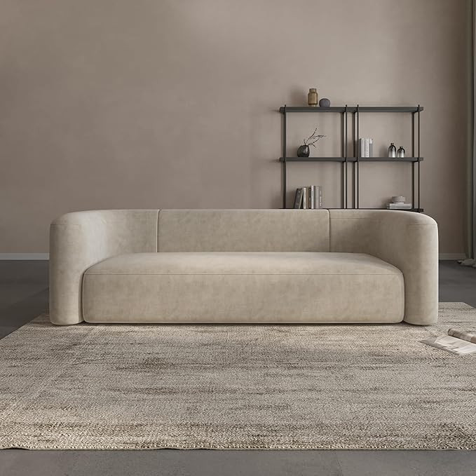 Acanva Luxury Modern Tight Curved Back Velvet Sofa, Minimalist Style Comfy Couch for Living Room ... | Amazon (US)