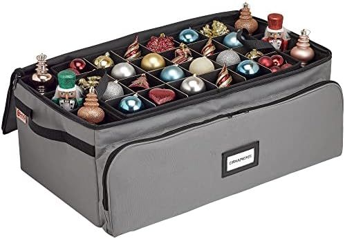 Premium Christmas Ornament Storage Box - Hold Up to 72 - 3 Inch Ornaments, + 6 Side Slots for Figuri | Amazon (US)