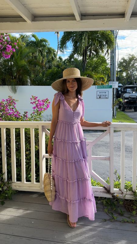 The color of this dress is EVERYTHING!!!
Tiered dress, lilac dress, vacation dress, spring dress, resort wear, straw hat, she’ll bag 

#LTKitbag #LTKSeasonal #LTKtravel