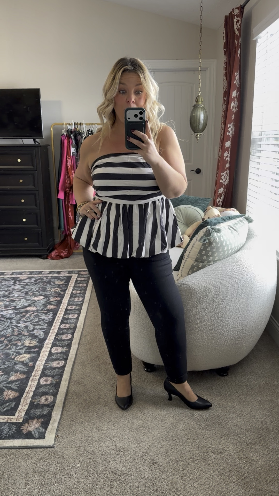 Give me an Anthropologie look but at an Amazon price with this bubble hem strapless top! I got my usual lg, but I am going to exchange I for a med, runs a tad big. And these are the skinny jeans I am obsessed with, regular button & zipper but the inside waist band is elastic so they are SO comfy! 

#LTKFindsUnder50 #LTKHoliday #LTKMidsize