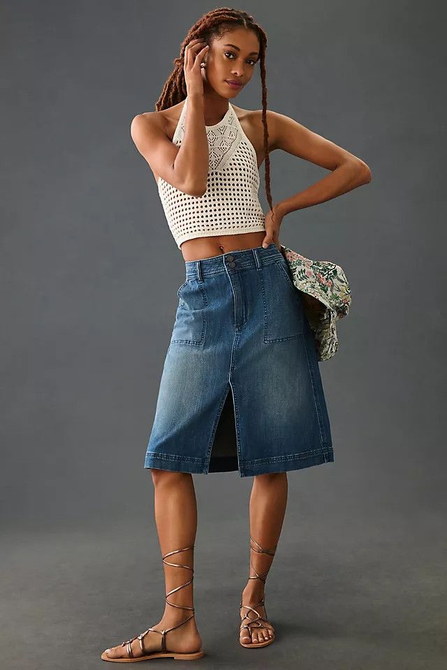 Pilcro Utility Denim Skirt | Anthropologie (US)