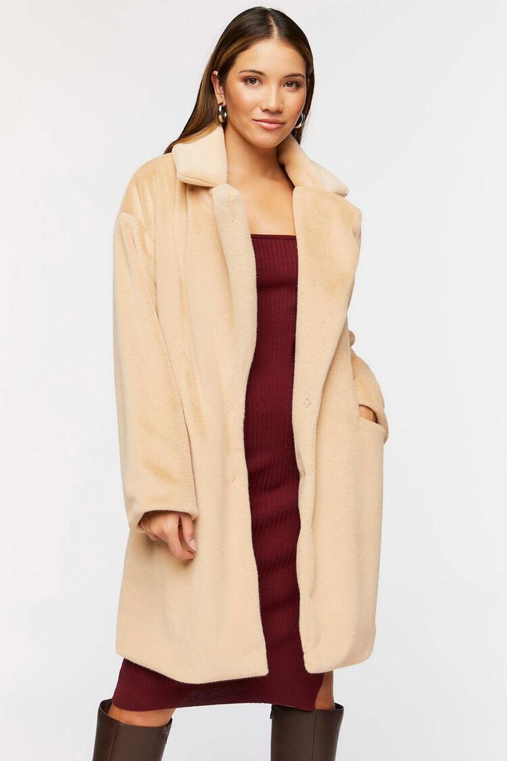 Fuzzy Knit Longline Coat | Forever 21 (US)