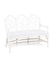 38.5x52x26 Godwin Lacquer Rattan Upholstered Bench | TJ Maxx