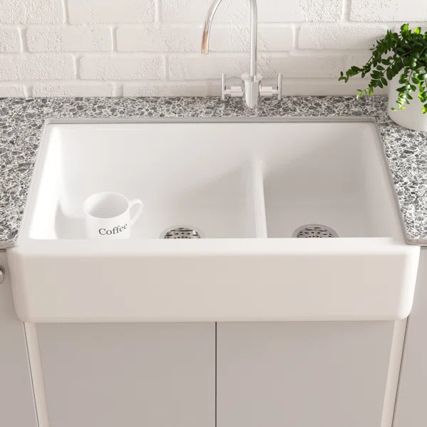 Whitehaven® 36" L x 22" W Double Basin Farmhouse Kitchen Sink | Wayfair North America