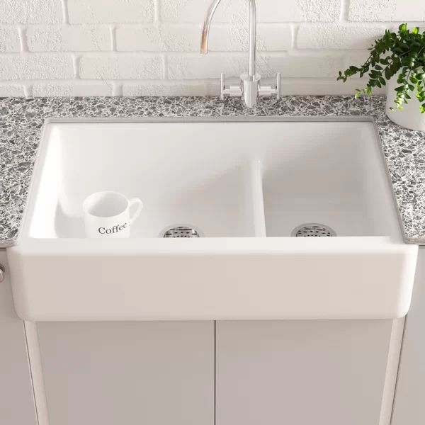 Whitehaven® 36" L x 22" W Double Basin Farmhouse Kitchen Sink | Wayfair North America