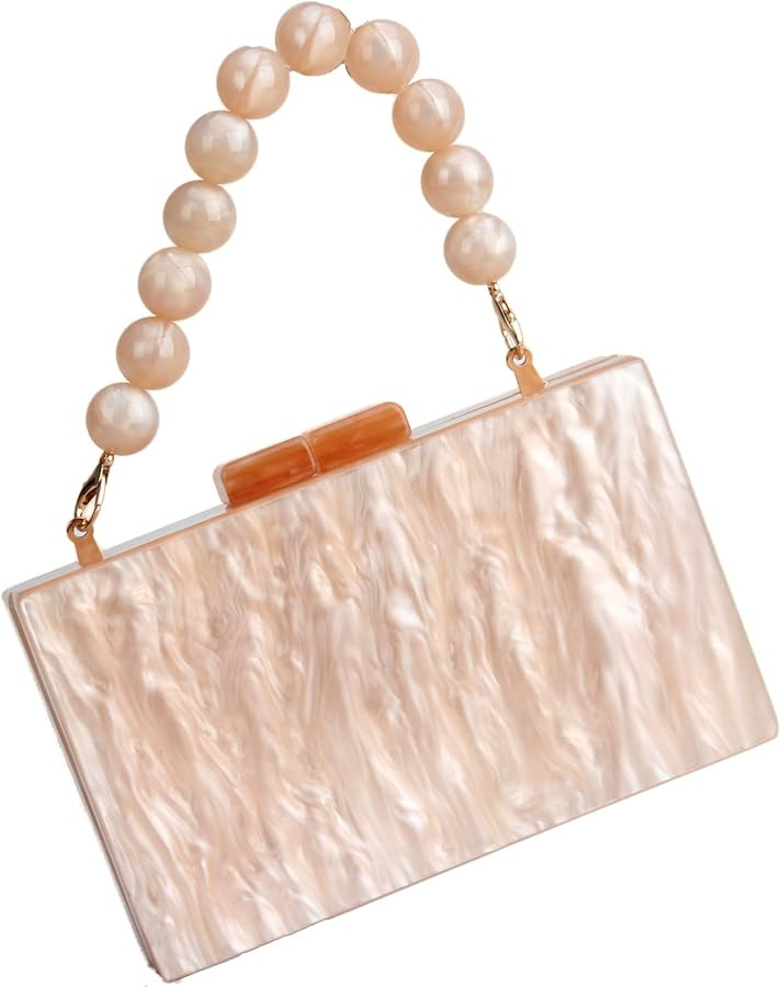 Acrylic Clutch Purse Marble Evening Bag Handbag for Women Wedding Prom Party Bride | Amazon (US)