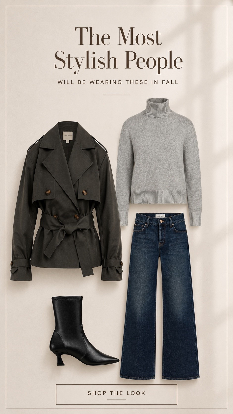 What you will be reaching for on repeat 🤎 Timeless layers, rich neutrals and elevated everyday staples that make getting dressed feel effortless.

A classic trench or belted coat instantly pulls everything together, while soft grey knits from @Saks are the perfect transitional layer as temperatures cool. Add denim in an easy straight or relaxed silhouette, then finish with sleek ankle boots, refined ballet flats or a chocolate brown heel. A suede shoulder bag and polished leather belt bring in that rich texture that makes even the simplest jeans and sweater combination feel expensive.

These are the quiet luxury fall staples worth investing in now because every piece can be mixed, matched and worn countless ways throughout the season.

Shop my fall fashion edit including trench coats, grey sweaters, FRAME jeans, suede bags, ballet flats, ankle boots, belts and elevated everyday basics on LTK. #Saks #sakspartner