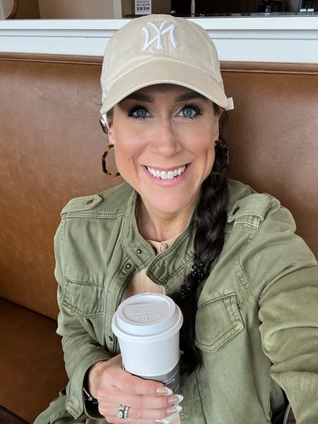 A NY baseball cap, leopard hoop earrings & open ear buds are all I need to level up my work at my favorite coffee shop outfit!

#LTKfindsunder50 #LTKstyletip #LTKsalealert
