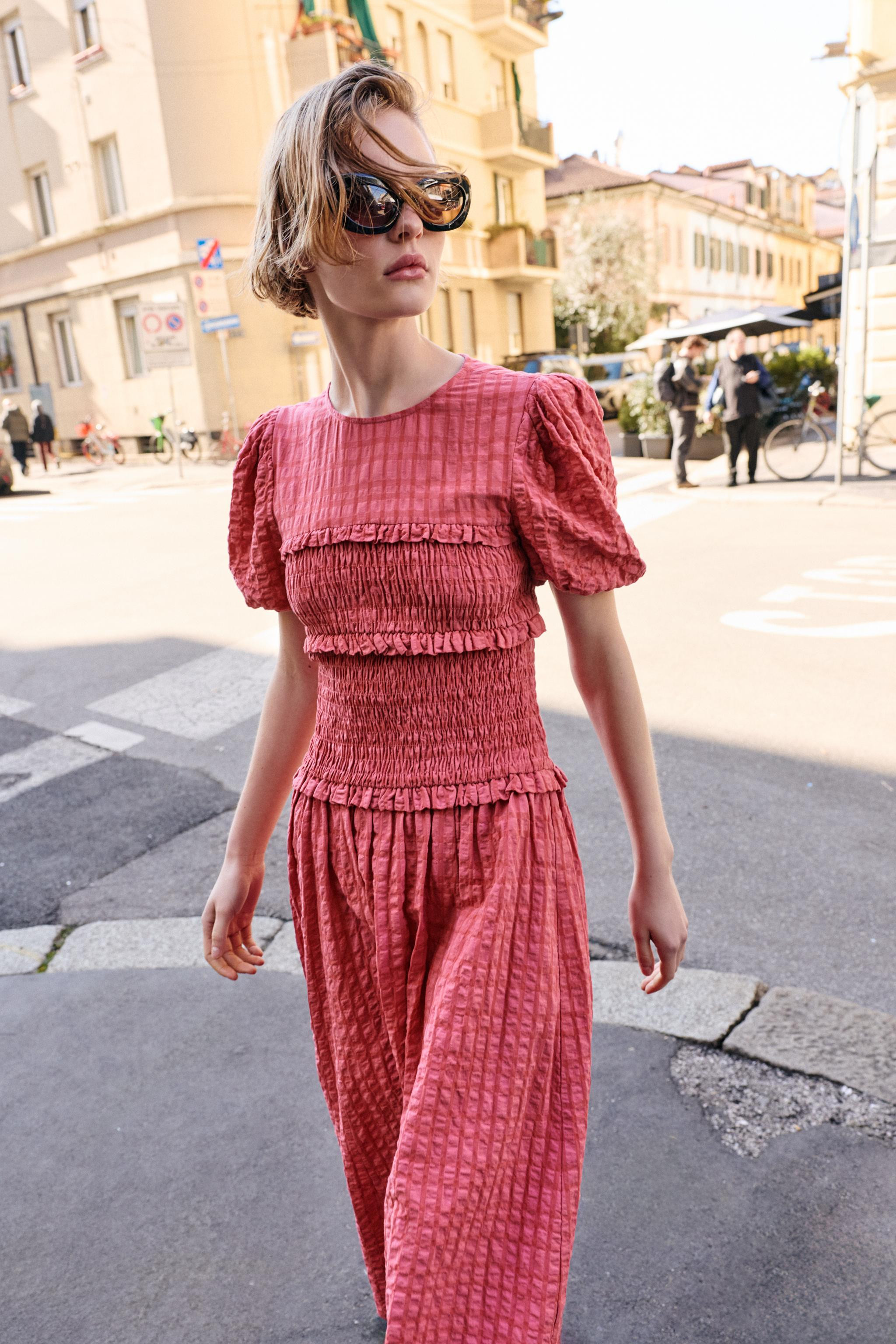 SMOCKED MIDI DRESS | Zara US