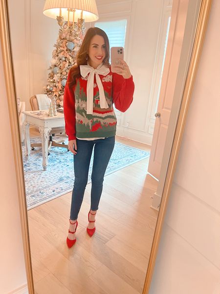 Cute and whimsical ugly Christmas sweater. Code THANKJESSICA for 25% off your order at red dress only next 24 hours! 

#LTKunder100 #LTKsalealert #LTKHoliday