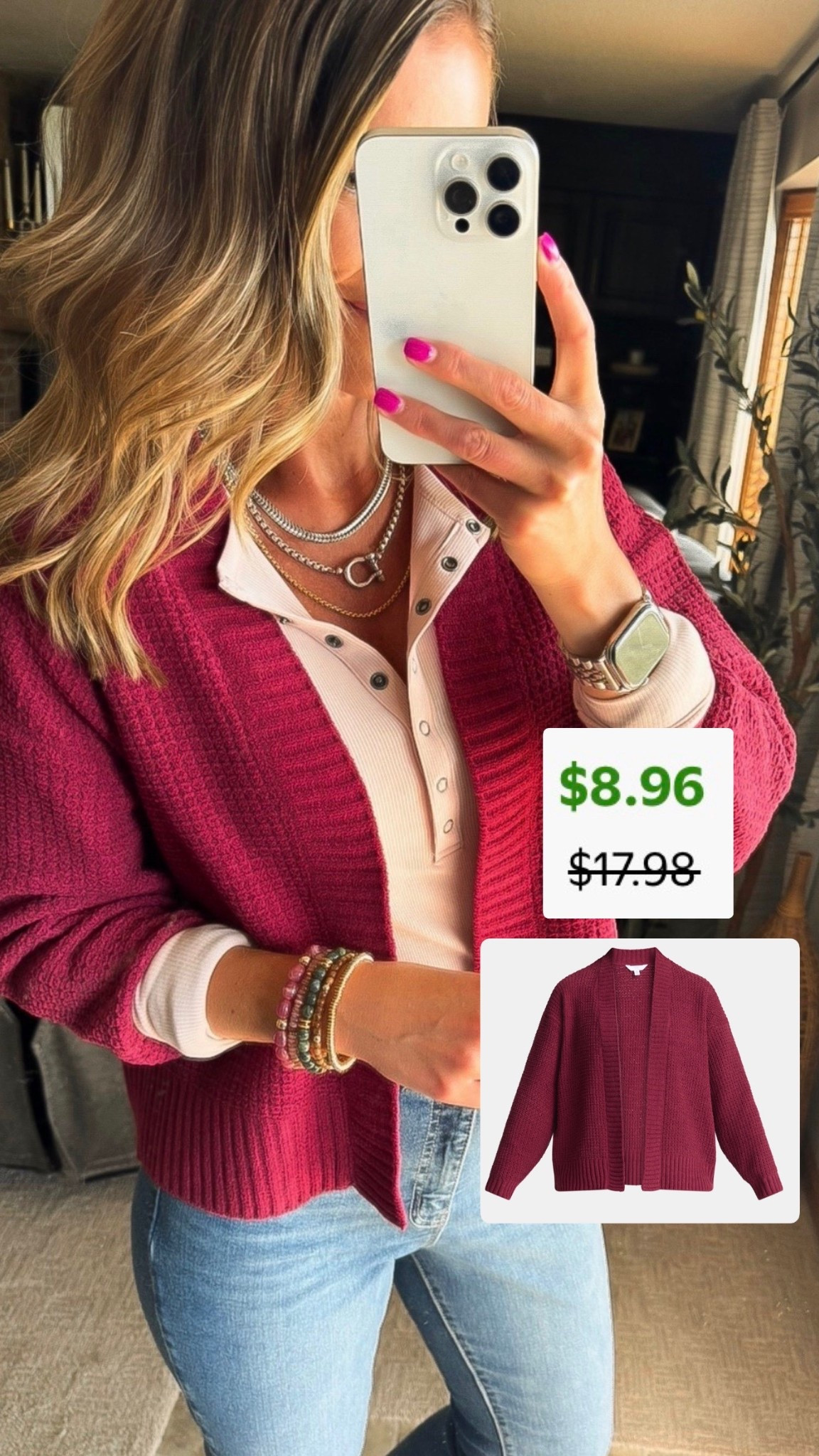 Soft cardigans down to $8.96
Cardigan/ medium
Henley/ small
Jeans/ 6
Clogs/ tts 

#LTKSeasonal #LTKStyleTip