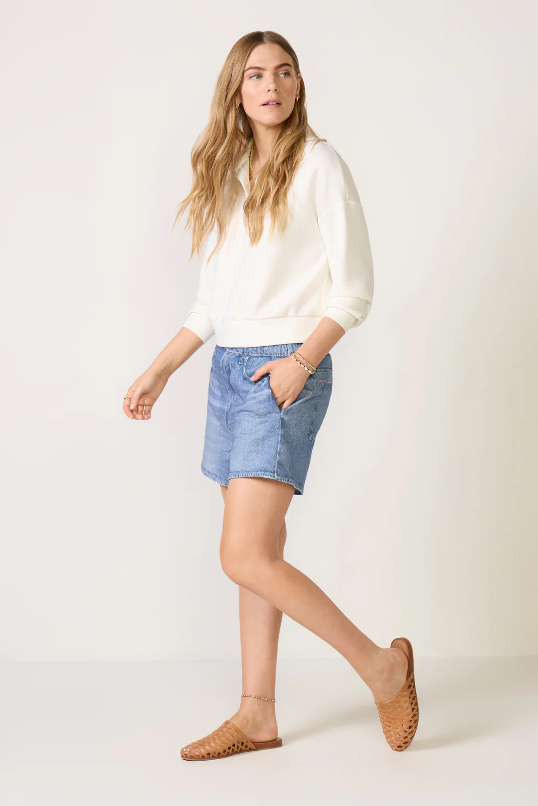 RAG AND BONE Women's Miramar Terry Walking Short, Size Medium, Blue | Evereve