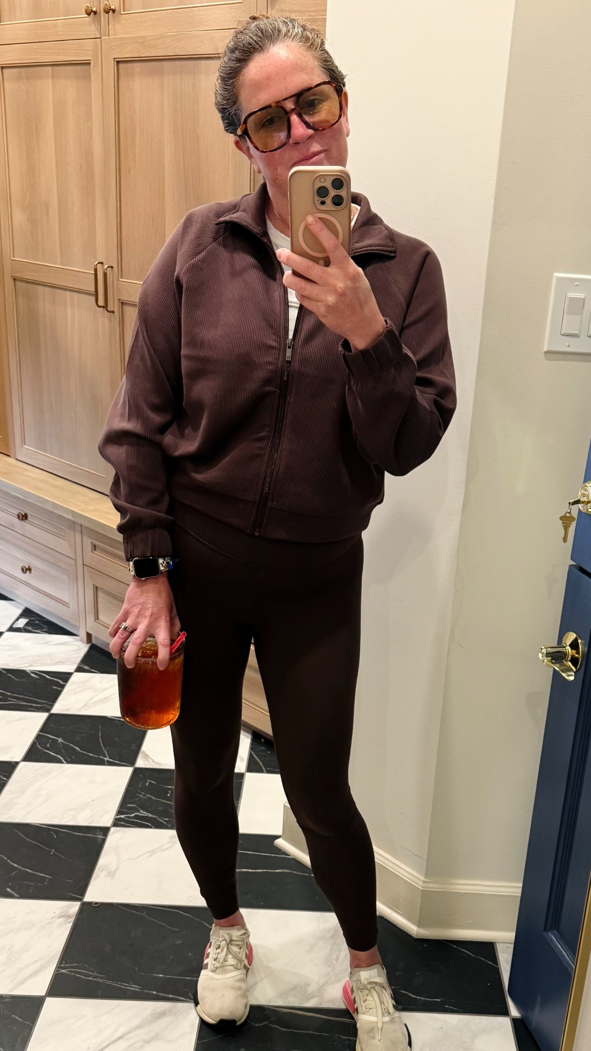 Brown legging and ribbed full zip jacket. New workout line from target. Fall colors 

#LTKOver40 #LTKActive #LTKSeasonal