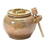 Creative Co-Op Stoneware Rest Lid and Wood Dipper, Set of 2 Honey Pot, 6.25", Brown | Amazon (US)