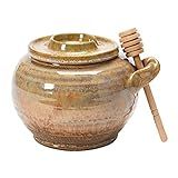 Creative Co-Op Stoneware Rest Lid and Wood Dipper, Set of 2 Honey Pot, 6.25", Brown | Amazon (US)