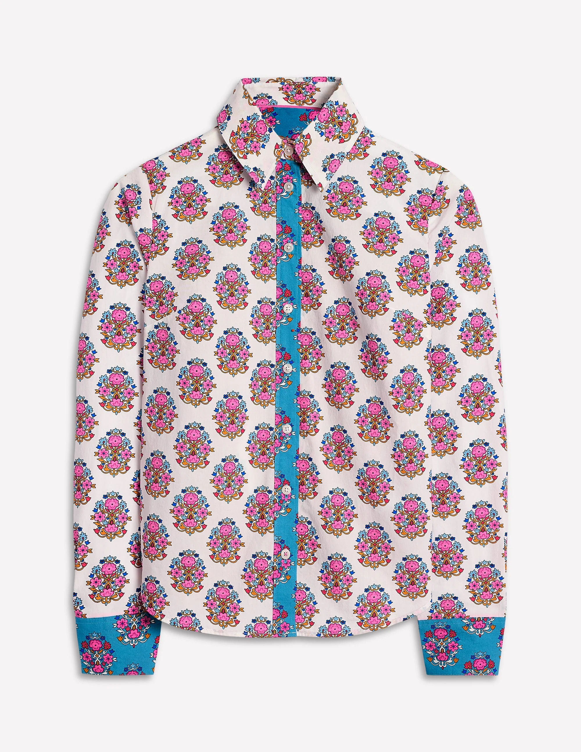 Sienna Cotton Shirt-Ivory, Wildflower Stamp | Boden (US)