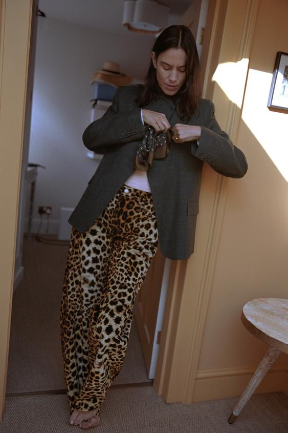 FLOCKED ANIMAL PRINT TROUSERS ZW COLLECTION LIMITED EDITION | Zara UK