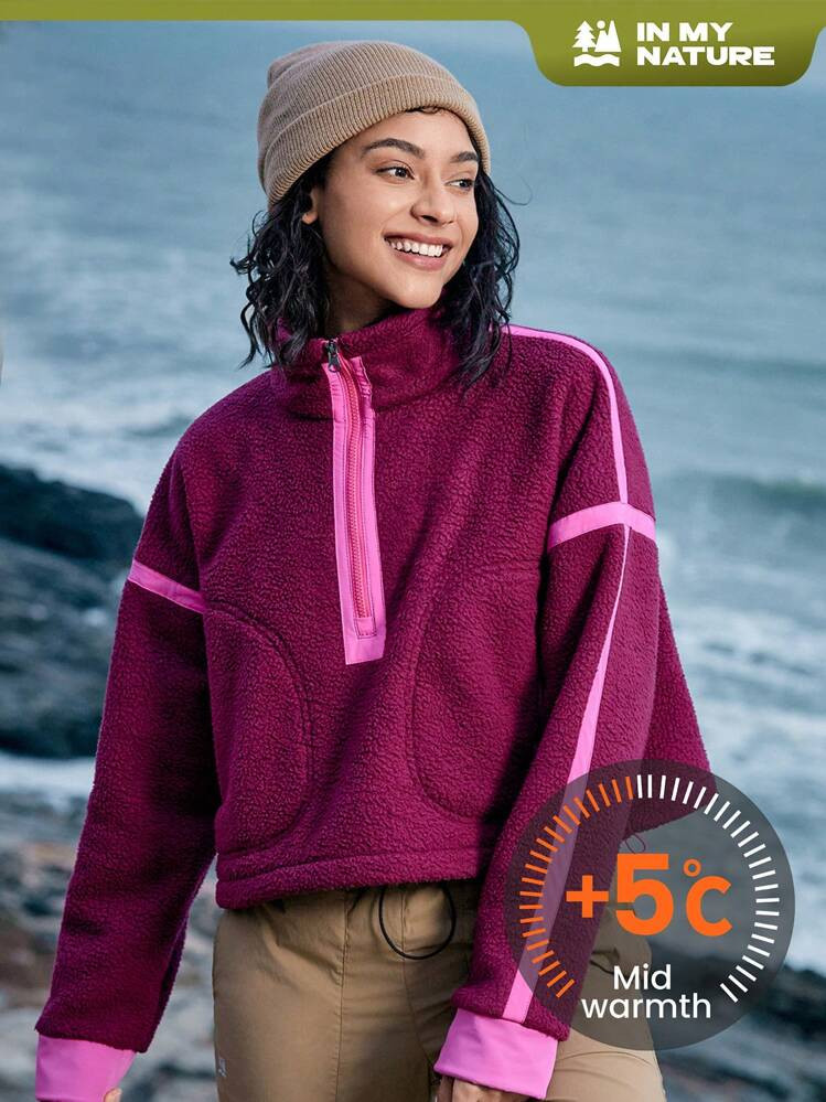 In My Nature Women's Half-Zip Outdoor Fleece Jacket | SHEIN