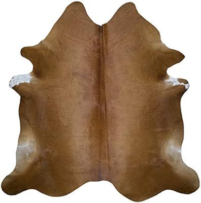 Rich Leather Brown and White Cowhide Rug (Mostly Light Brown) | Amazon (US)