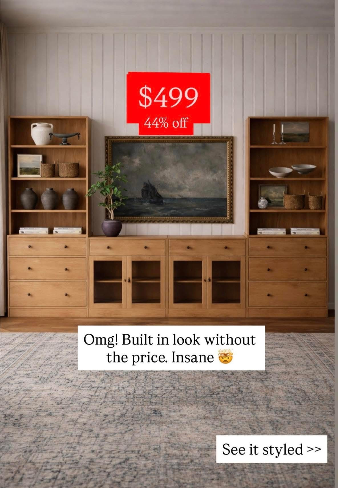 What??!!! Get the look of a built in for under $500! Such a statement piece❤️

#LTKSeasonal #LTKHome #LTKSaleAlert