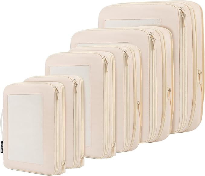 BAGAIL 4 Set/6 Set/8 Set Compression Packing Cubes Travel Accessories Expandable Packing Organize... | Amazon (US)