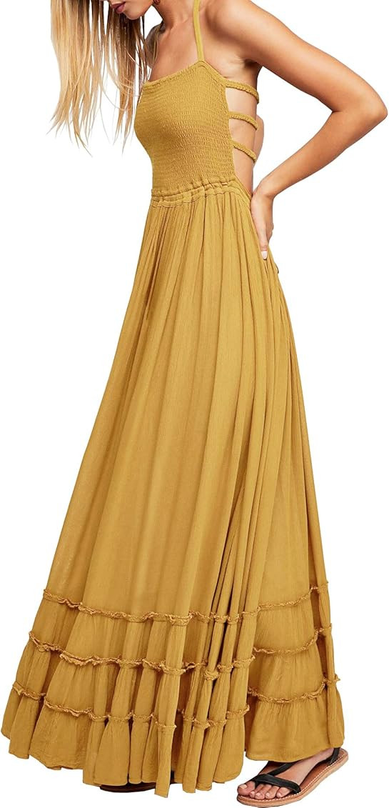 R.Vivimos Womens Summer Cotton Sexy Backless Long Dresses | Amazon (US)