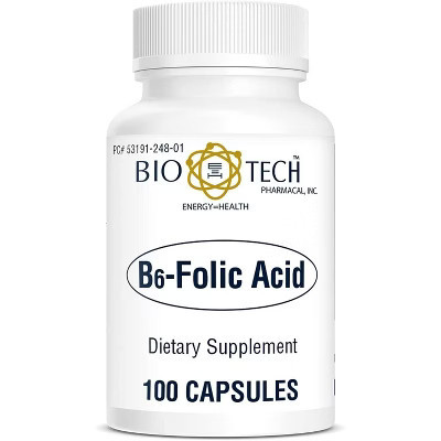 Bio-Tech Pharmacal Vitamin B6 & Folic Acid Dietary Supplement – 100 Capsules | Target