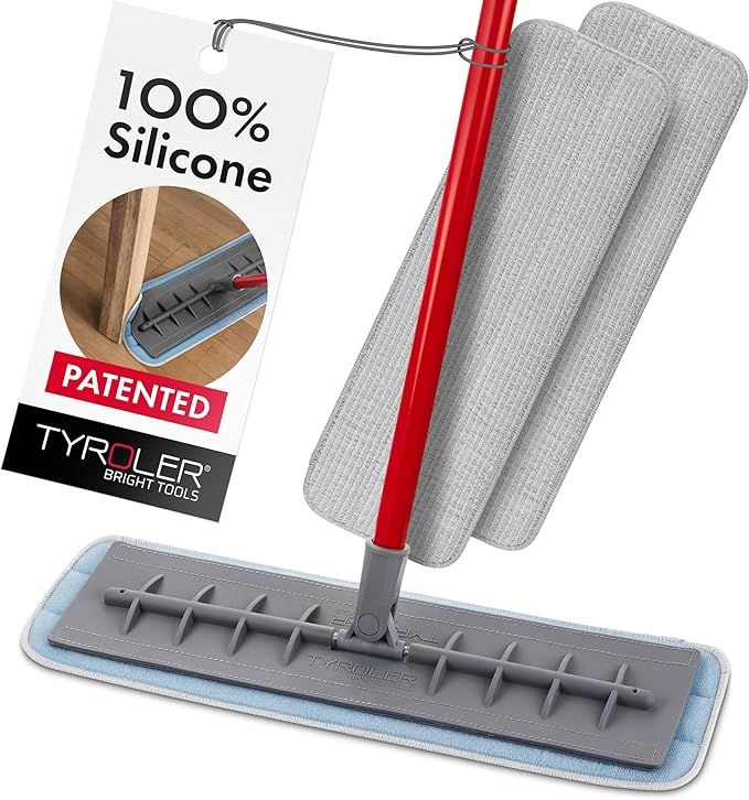 Tyroler Microfiber Patented Floor Mop, 100% Silicone Won't Scratch Furniture. Long Aluminum Anti-... | Amazon (US)