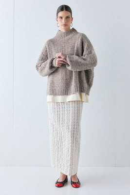 Frances Knit Jumper Taupe Marle | VRG Grl