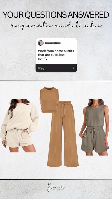 Answering FAQ’s! Here are some work from home outfits that are cute but comfy! I love a good matching set as a WFH mom

#LTKStyleTip #LTKMidsize #LTKWorkwear