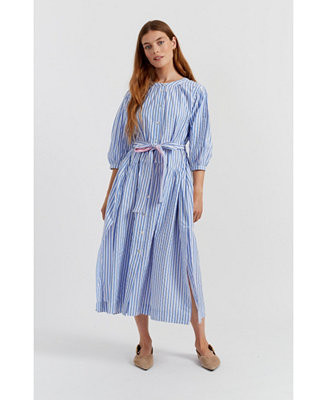 Women's Oxford Stripe Cotton Shirt Dress | Macy's