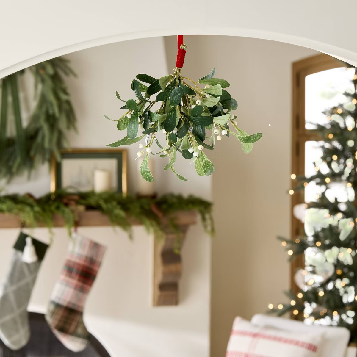 11" Faux Mistletoe & Snowberry Christmas Swag - Hearth & Hand™ with Magnolia | Target